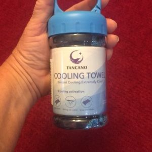 New Tancano Cooling Towel w/ clip on container